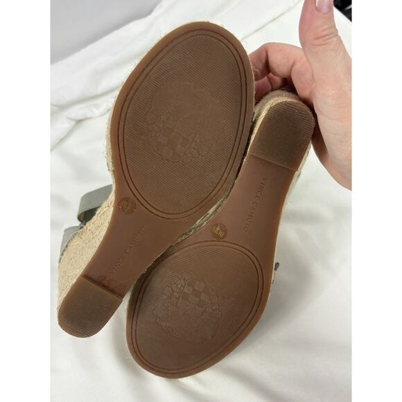 Vince Camuto Leera Green Pea Pod Suede Platform Espadrille Wedge Sandals 8 - Picture 8 of 10